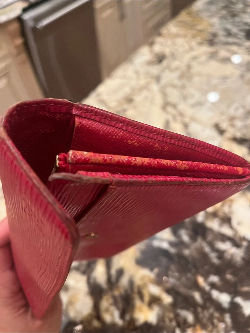 Louis Vuitton EPI Red Textured Fold-Over Women's Wallet